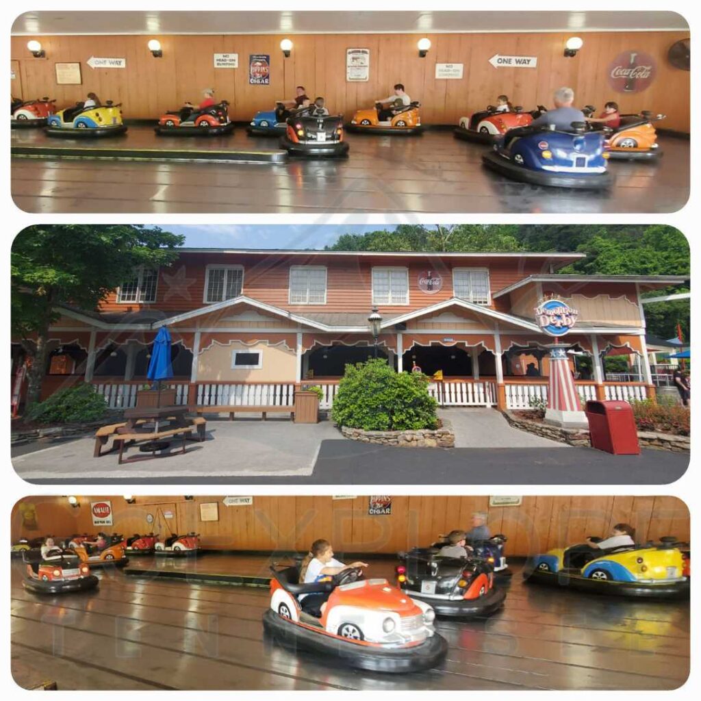 images of Demolition Derby a Family Friendly ride located in County Fair area inside of Dollywood's theme park