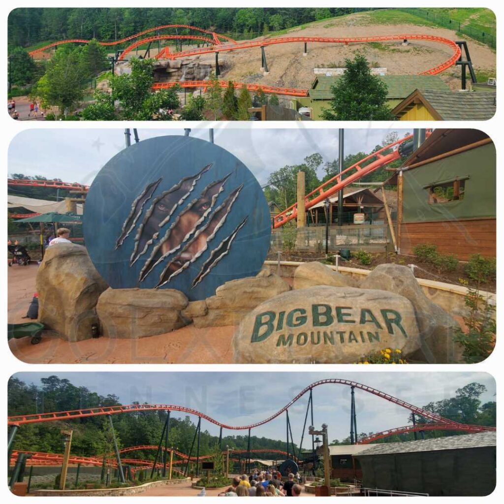 images of Big Bear Mountain a Family Friendly Ride located in Wildwood Grove area inside of Dollywood's theme park